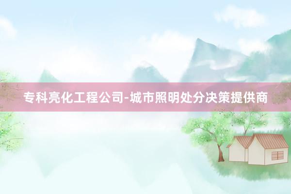 专科亮化工程公司-城市照明处分决策提供商